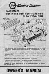 Black & Decker Workmate 79-020 Owner's Manual