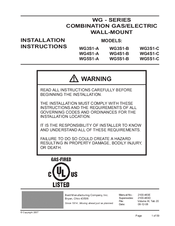 Bard WG5S1-B Installation Instructions Manual