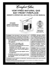 Comfort Glow CF26NR Owner's Operation And Installation Manual