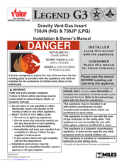 Valor LEGEND G3 738JN Installation & Owner's Manual