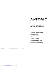Ansonic LAVASECA 800 Instructions For Use Manual