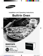 Samsung BQ2Q7G078 Prezio Dual Cook Electric Oven Installation And Operating Instructions Manual