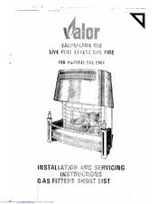 Valor Valorflame 450 Installation And Servicing Instrucnions