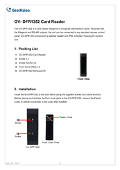 GeoVision GV- DFR1352 Installation Manual