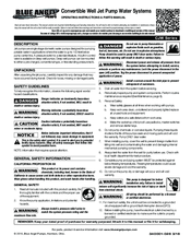 Blue Angel 100CJW Operating Instructions And Parts Manual