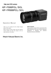 Hitachi Kokusai Electric kp-f500pcl/scl Operation Manual