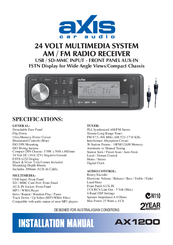 Axis AX1200 Installation Manual