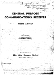 RCAVICTOR AR-88.LF Instructions Manual
