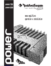 Rockford Fosgate POWER 150 Operation & Installation