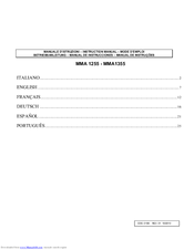 Elettro MMA 1255 Instruction Manual