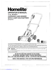 Homelite UT13110 Operator's Manual