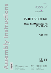 GSS HMPT 1000 FM Assembly Instructions Manual