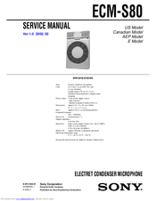 Sony ECM S80 Service Manual