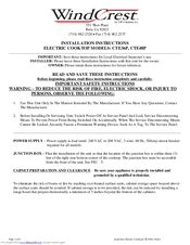 Wind Crest CTE36P Installation Instructions Manual