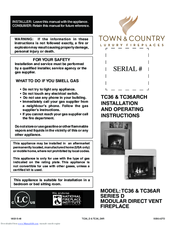 Town & Country Fireplaces TC36ARCH Installation And Operating Instructions Manual