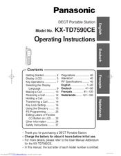 Panasonic KX-TD7590CE Operating Instructions Manual