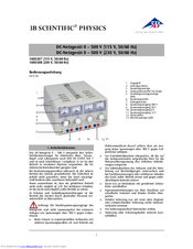 3B SCIENTIFIC PHYSICS 1003308 Instruction Sheet