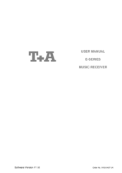 T+A Elektroakustik E-SERIES User Manual
