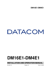 Datacom DM16E1 Installation And Operation Manual