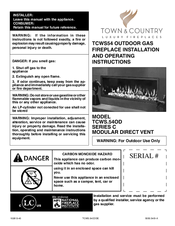 Town & Country Fireplaces TCWS.54OD Installation And Operating Instructions Manual