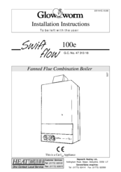 Glow-worm swift flow 100e Installation Instructions Manual