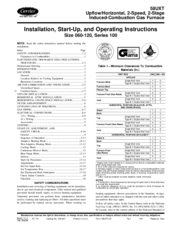 Carrier 58UXT Series Installation, Start-Up, And Operating Instructions Manual