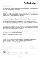 DeDietrich DTI1106XE User Manual