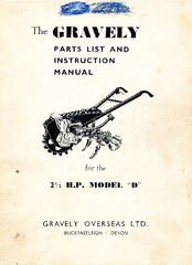 Gravely D Parts List And Instruction Manual