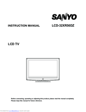 Sanyo LCD-32XR56DZ Instruction Manual