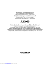 Gaggenau AH 900 Operating And Installation Instructions