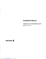 Ericsson KRY 101 1613 Installation Manual