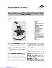 3B SCIENTIFIC PHYSICS 500 1003278 Instruction Manual