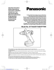 Panasonic EY7442 Operating Instructions Manual