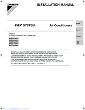 Daikin fxzq20mve Installation Manual