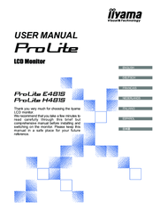 Iiyama ProLite E481S User Manual