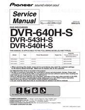 Pioneer DVR-543H-S Service Manual