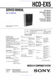 Sony HCD-EX5 - Micro Hi-fi Component System Service Manual