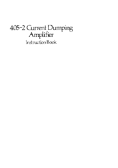 Acoustical Manufacturing Co. 405-2 Instruction Book