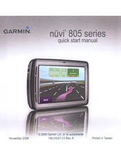 Garmin nuvi 805 series Quick Start Manual