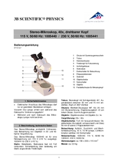 3B SCIENTIFIC PHYSICS 1005441 Instruction Manual