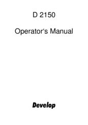 Develop D2150 Operator's Manual