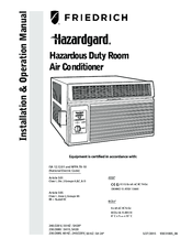 Friedrich Hazardgard SH24N20AT Installation & Operation Manual