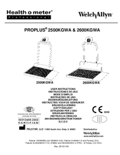 Health O Meter PROPLUS 2600KGWA User Instructions