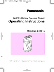 Panasonic ES4815 Operating Instructions Manual