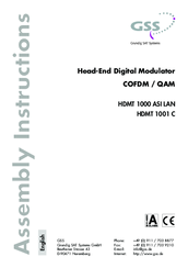 GSS HDMT 1001 C Assembly Instructions Manual
