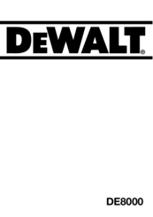DeWalt DE8000 Original Instructions Manual