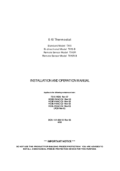 RCS X-10 TX15R-B Installation And Operation Manual
