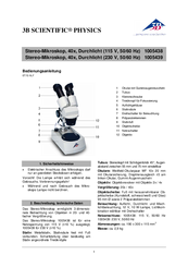 3B SCIENTIFIC PHYSICS 1005439 Instruction Manual