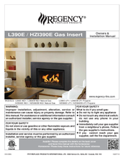 Regency L390E-LP1 Owners & Installation Manual
