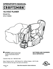 Craftsman 315.115840 Operator's Manual